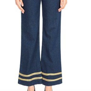 Shirtaporter Italian jeans w/ gold embroidery